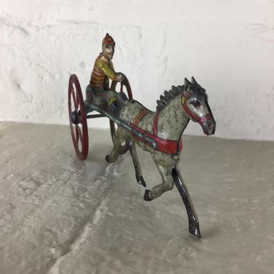 B1183 Rare Meier German Racing Jockey Tin Lithographed Penny Toy