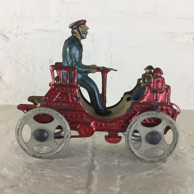 B1185 Rare Meier Tin Lithographed Horseless Carriage Cart German Penny Toy
