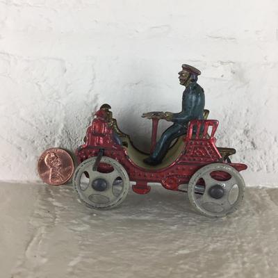B1185 Rare Meier Tin Lithographed Horseless Carriage Cart German Penny Toy