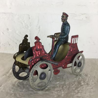 B1185 Rare Meier Tin Lithographed Horseless Carriage Cart German Penny Toy