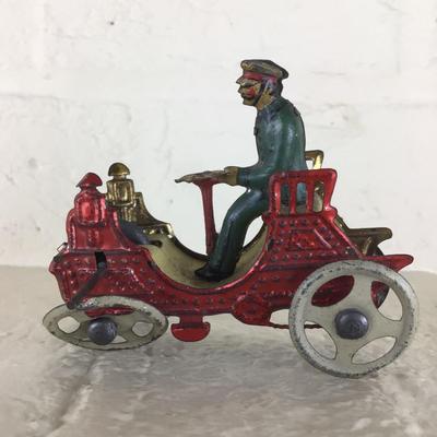 B1186 Rare Meier Tin German Horseless Carriage Cart German Lithographed Penny Toy