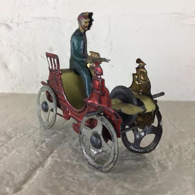 B1186 Rare Meier Tin German Horseless Carriage Cart German Lithographed Penny Toy