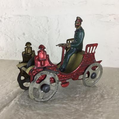 B1186 Rare Meier Tin German Horseless Carriage Cart German Lithographed Penny Toy