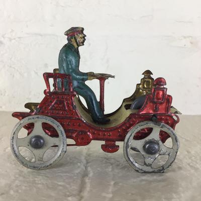 B1186 Rare Meier Tin German Horseless Carriage Cart German Lithographed Penny Toy
