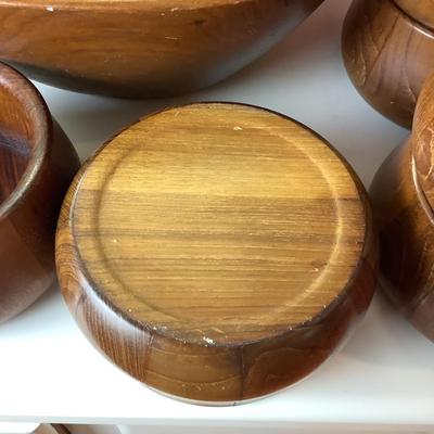 K1192 10pc Wooden Salad Bowl Set