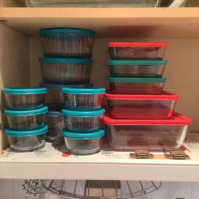 K1151 Large 15pc Glass Pyrex Storage Containers with Lids