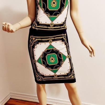 Ealph Lauren Sleeveless Pullover Dress Baroque Graphics A Beauty
