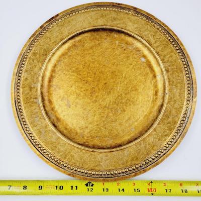 GOLD TONE DECORATIVE PLATE