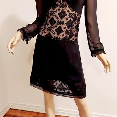 Roberto cavalli Cocktail Dress Ruffle and Sheer Lace Details