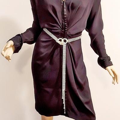 Versace 1970 Runway Batwing Demi Couture dress Detailed  Rhinestone Belt