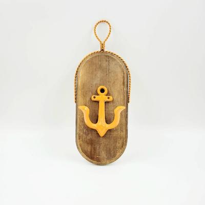 RUSTIC ORANGE ANCHOR WALL COAT HANGAR