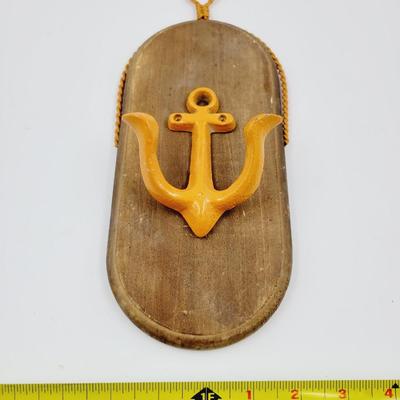 RUSTIC ORANGE ANCHOR WALL COAT HANGAR