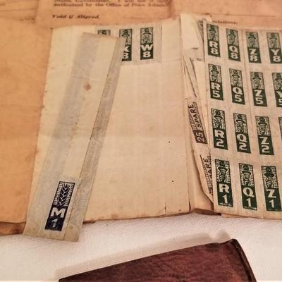 Lot #37 World War II Ration books with Stamps and Wallet