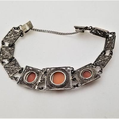 Lot #38  Vintage 800 Silver Cameo Bracelet