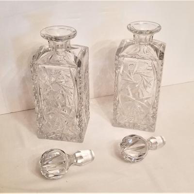 Lot #44 Great pair of matched Crystal Decanters