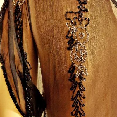 Antique Beaded Layering silk 1920s Flapper dress