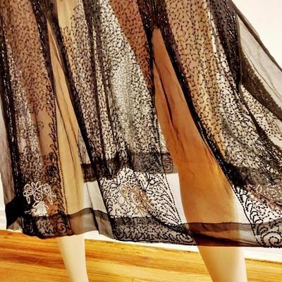 Antique Beaded Layering silk 1920s Flapper dress