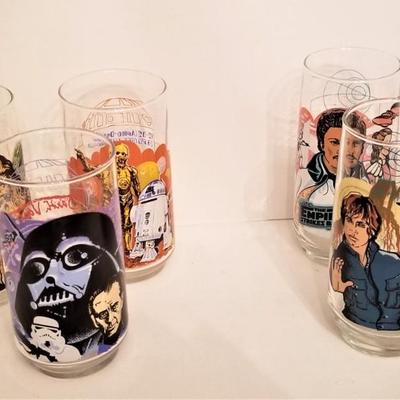 Lot #47  6 Collectible Star Wars Burger King Drinking Glass - First and Second series!