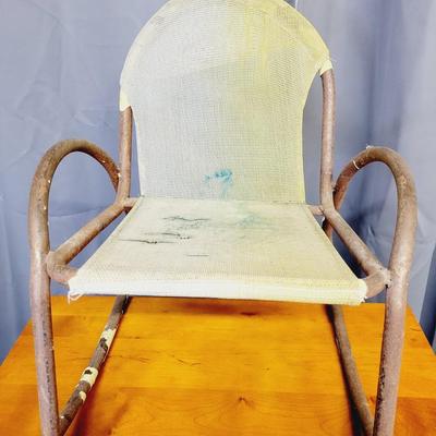 VINTAGE DOLL SIZE METAL ROCKING CHAIR
