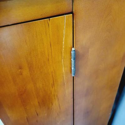 BEAUTIFUL SOLID WOOD MEDIA STORAGE SHELF CABINET