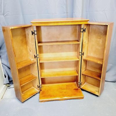 BEAUTIFUL SOLID WOOD MEDIA STORAGE SHELF CABINET