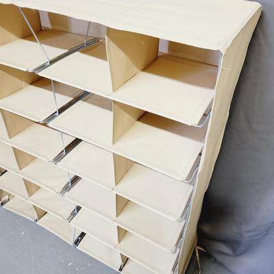 SUPERB NATURAL CANVAS METAL FRAME CUBBY STORAGE