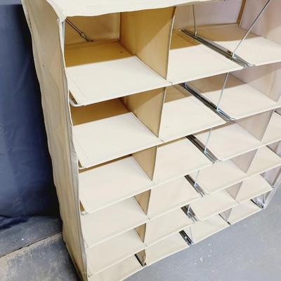SUPERB NATURAL CANVAS METAL FRAME CUBBY STORAGE