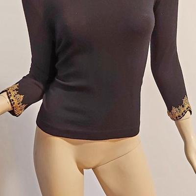 Gold hand Embroidered Austrian Wool Sweater 1960's