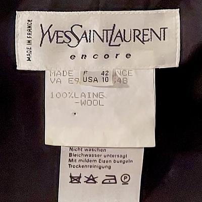 Yves Saint Laurent TuxedoSkirt Suit Satin & Wool  France Size-42