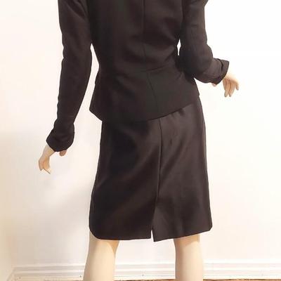 Yves Saint Laurent TuxedoSkirt Suit Satin & Wool  France Size-42