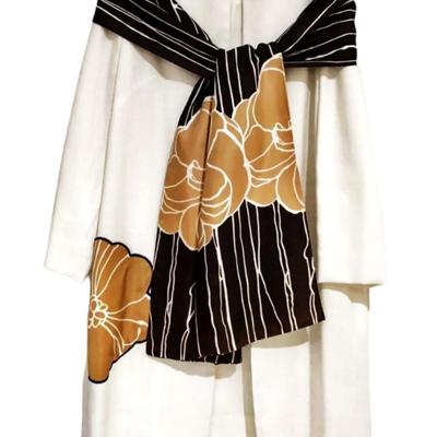 LilliDiamond Swing Coat /Sheath Dress Ensemble w/Scarf Floral Print