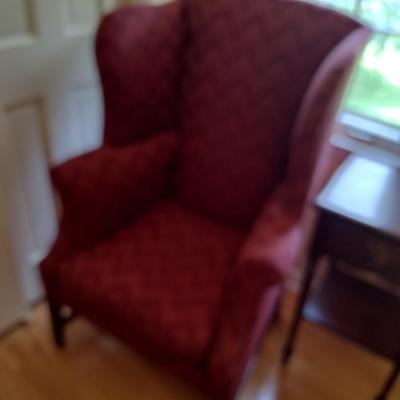 Vintage Upholstered Wing Back Chair