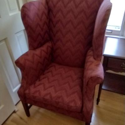 Vintage Upholstered Wing Back Chair