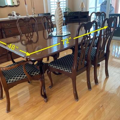 Lot 340. Cherry Dining Table and 6 Chairs