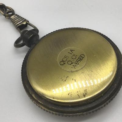 Leather Case With Working Pocket Watch