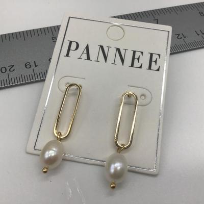Pearl seed Earrings. New on card