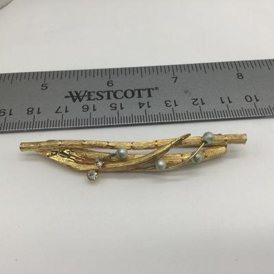 Vintage Bamboo Accent Brooch
