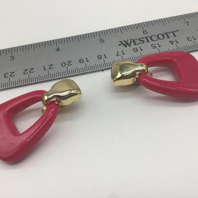 Vintage Pink Door Knocker Style Earrings