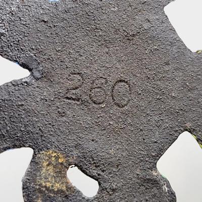 VINTAGE HAND PAINTED CAST IRON TRIVET