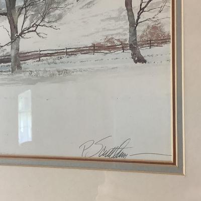 E1196 Signed Print of Buck Run Bridge by Peter Sculthorpe