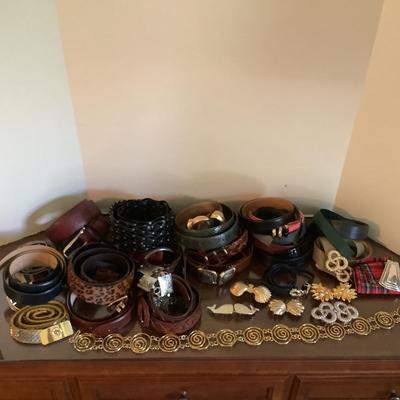 E1198 Lot of Ladies Belts and Buckles