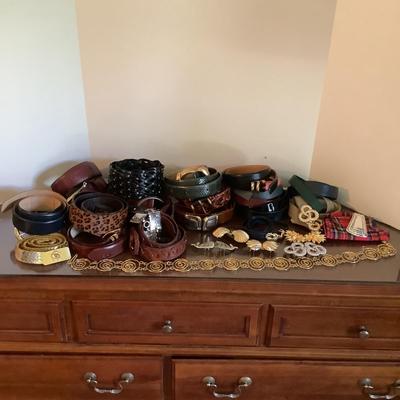 E1198 Lot of Ladies Belts and Buckles