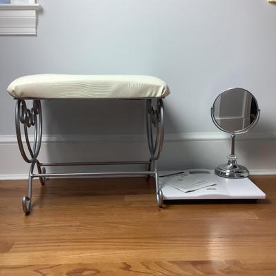 E1200 Vanity Stool with Scale and Mirror