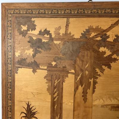 F1202 Vintage Wooden Inlay Wall Art