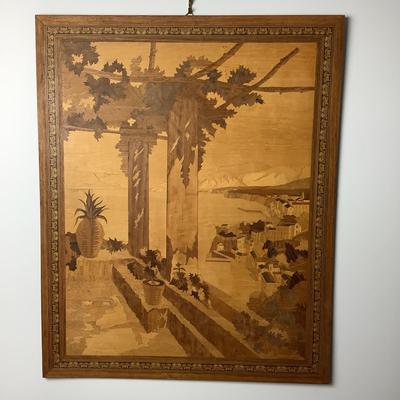 F1202 Vintage Wooden Inlay Wall Art