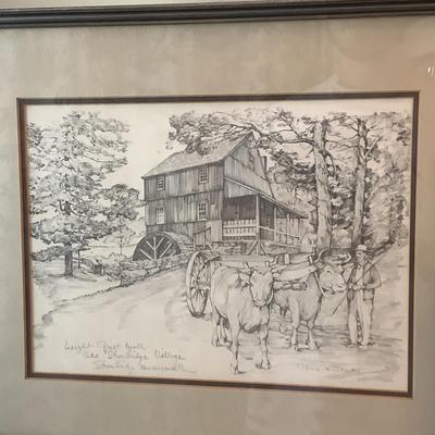 F1203 Two pieces of Art , One Engraving and One Etching