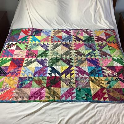 E1215 Handmade Two Sided Multi Colored Quilt