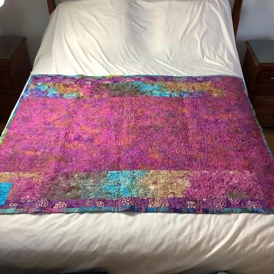 E1215 Handmade Two Sided Multi Colored Quilt
