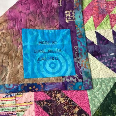 E1215 Handmade Two Sided Multi Colored Quilt