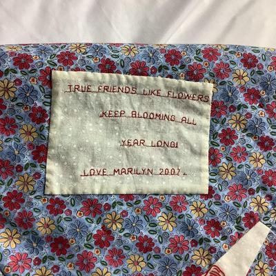 E1218 Handmade Gardening Diva & Floral Wall Quilt